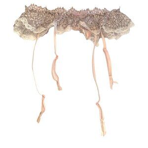 Victoria's Secret Crystals Dream Angels Garter Belt Lace Pink Lined XS-Small